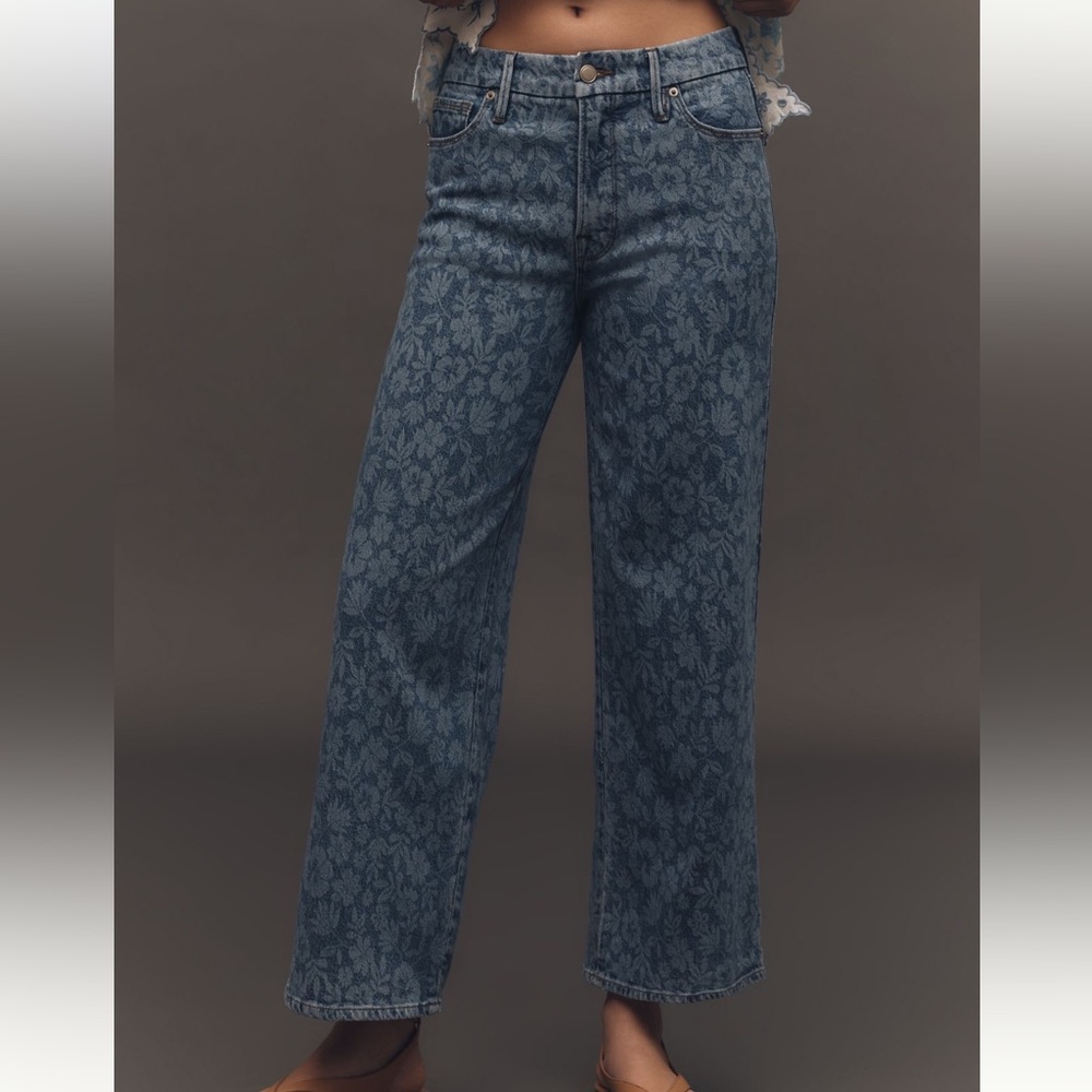 Good American Good Waist Palazzo High-Rise
Crop Jeans